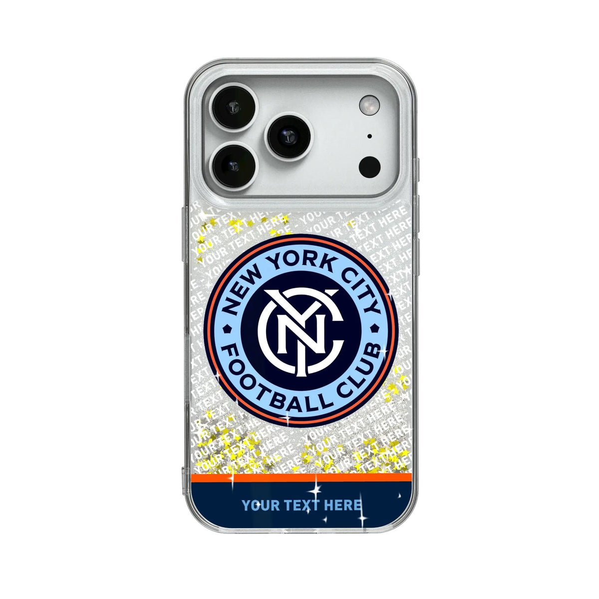 New York City FC Personalized EndZone Plus Glitter Phone Case for Apple iPhone 19