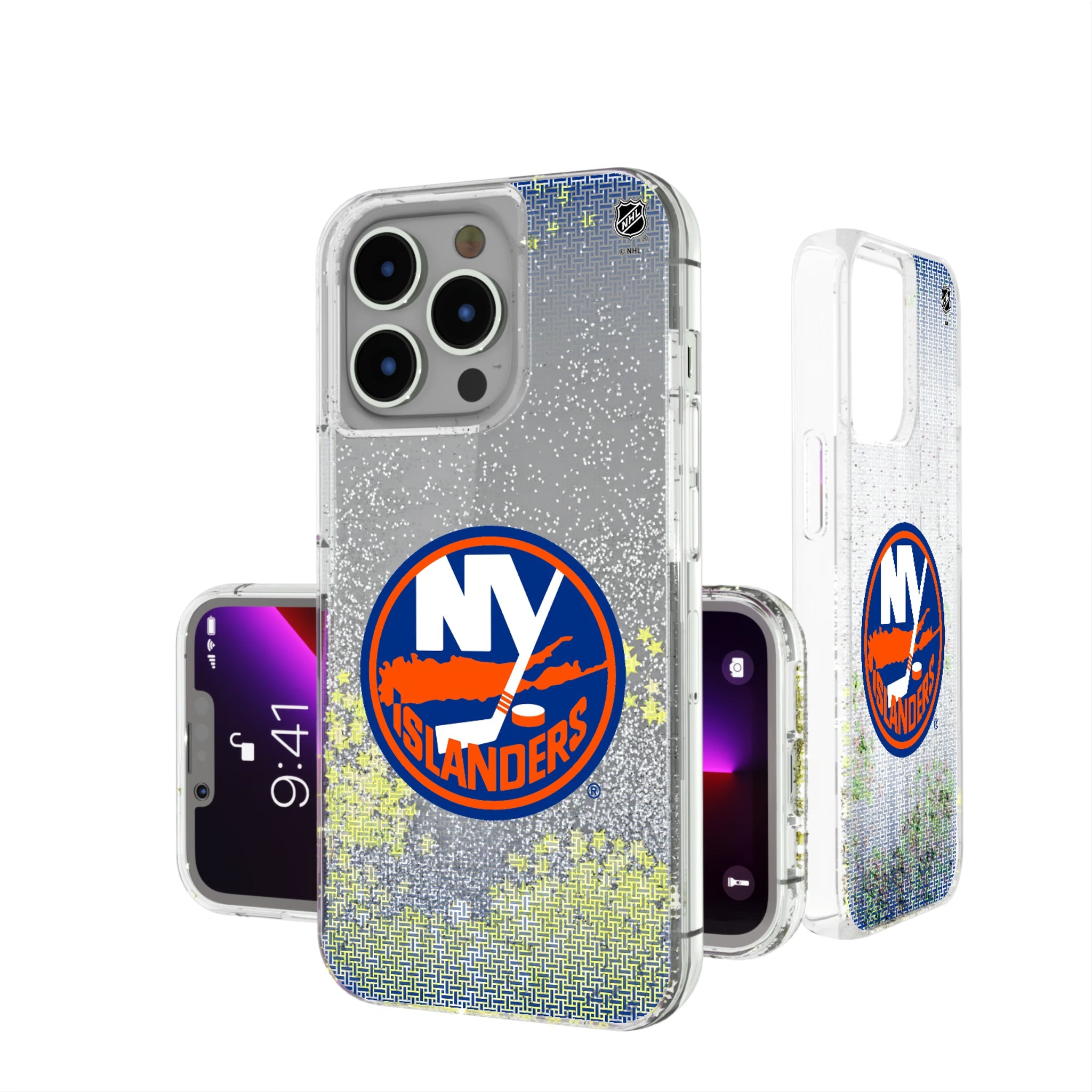 New York Islanders Linen Glitter Phone Case 5