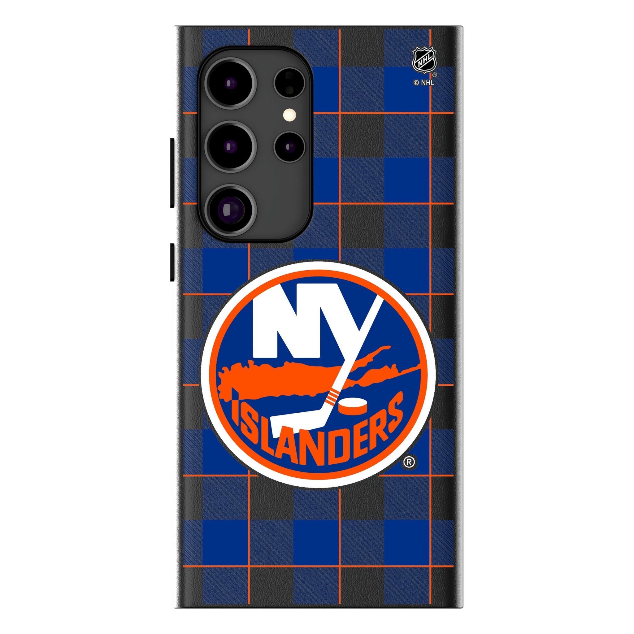 New York Islanders Plaid MagSafe Compatible Phone Case for Samsung Galaxy 12
