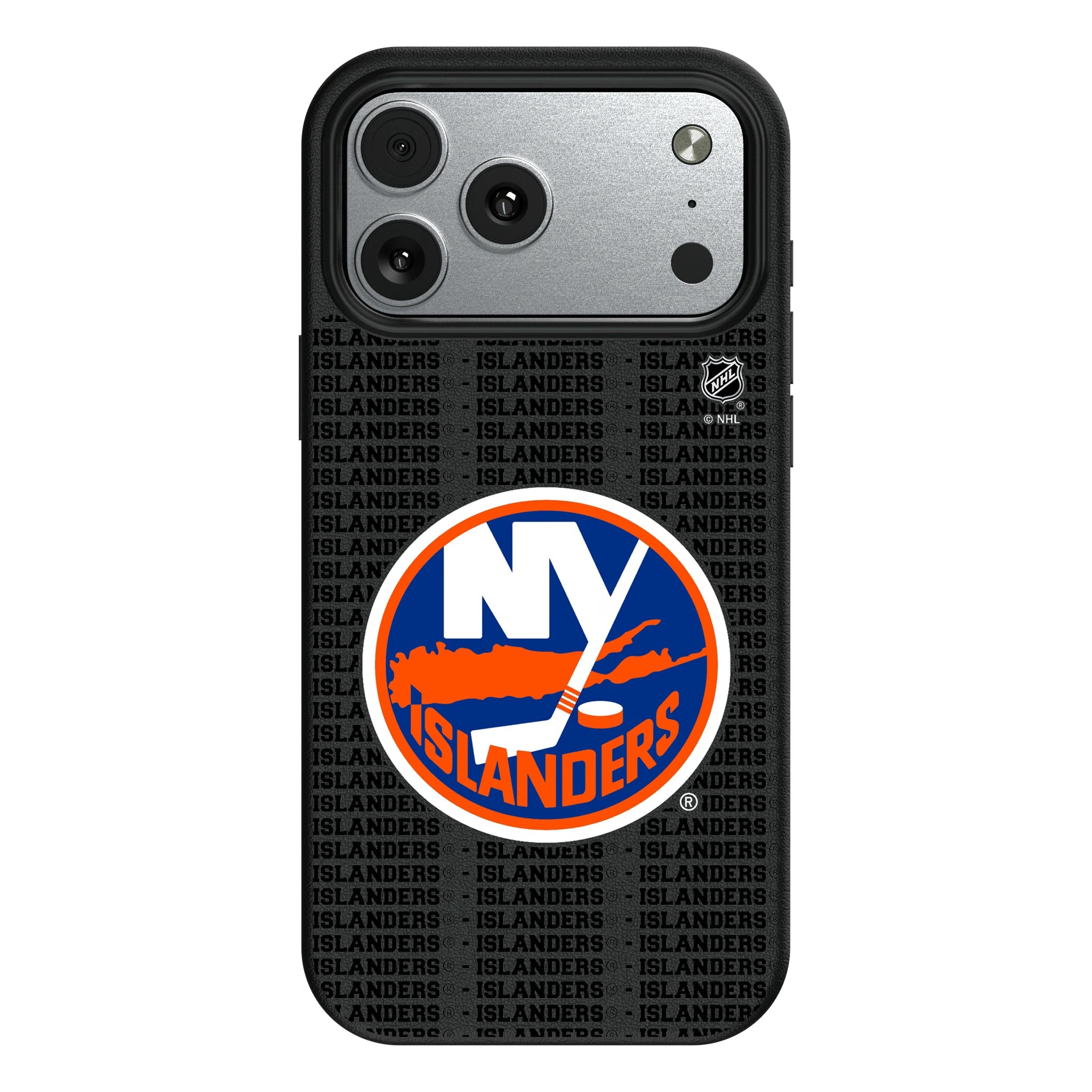 New York Islanders Text Backdrop MagSafe Compatible Phone Case for Apple iPhone 10