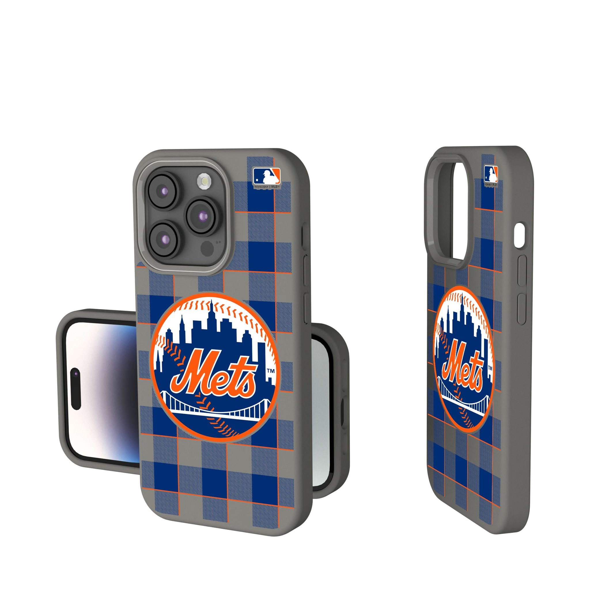 New York Mets Plaid Soft Touch Phone Case for Apple iPhone 8