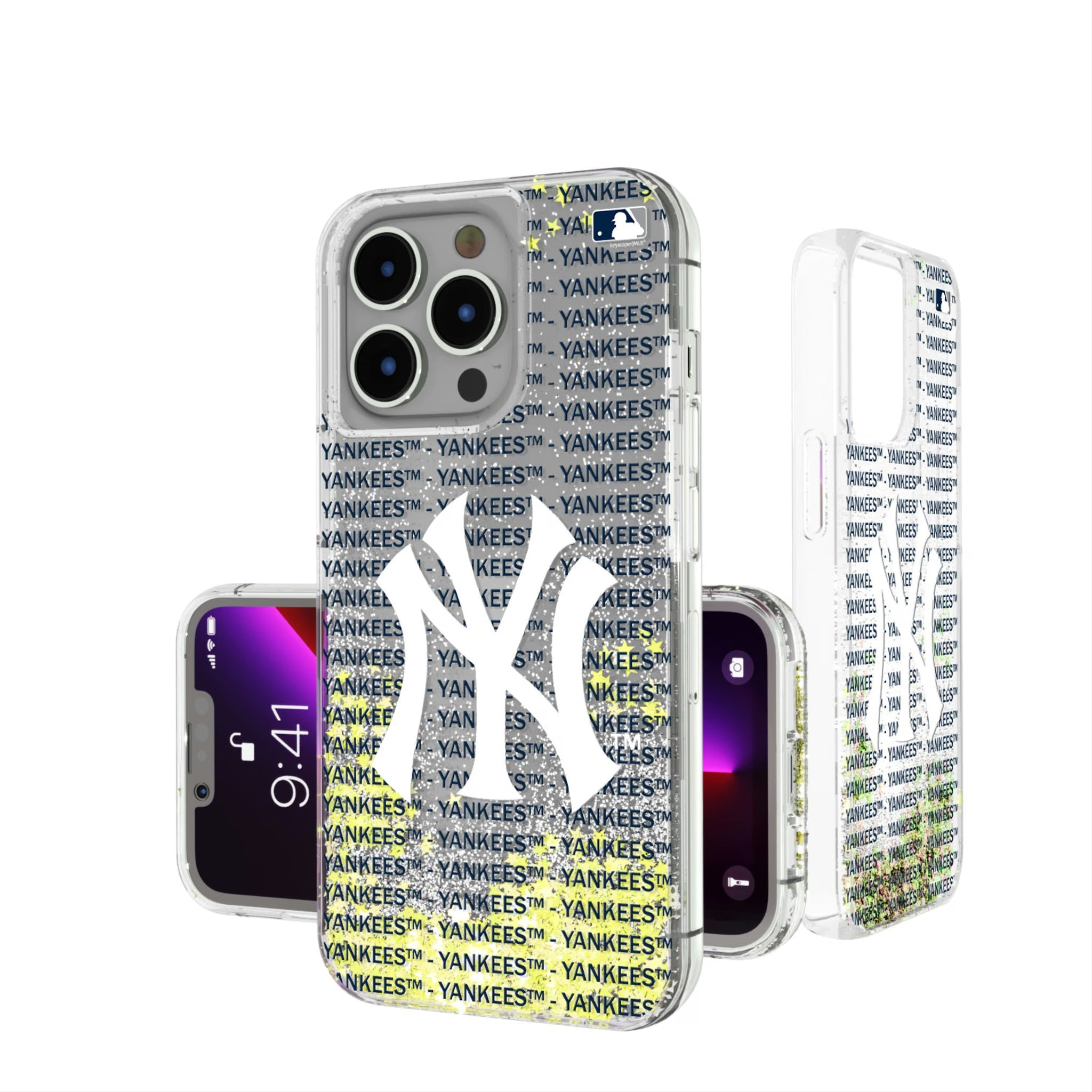 New York Yankees Text Backdrop Glitter Phone Case 16