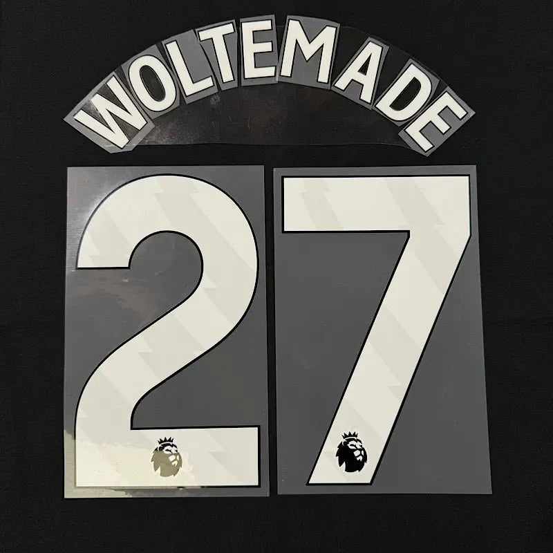 Newcastle 2025-Home WOLTEMADE #27 Official Name Set-White 1