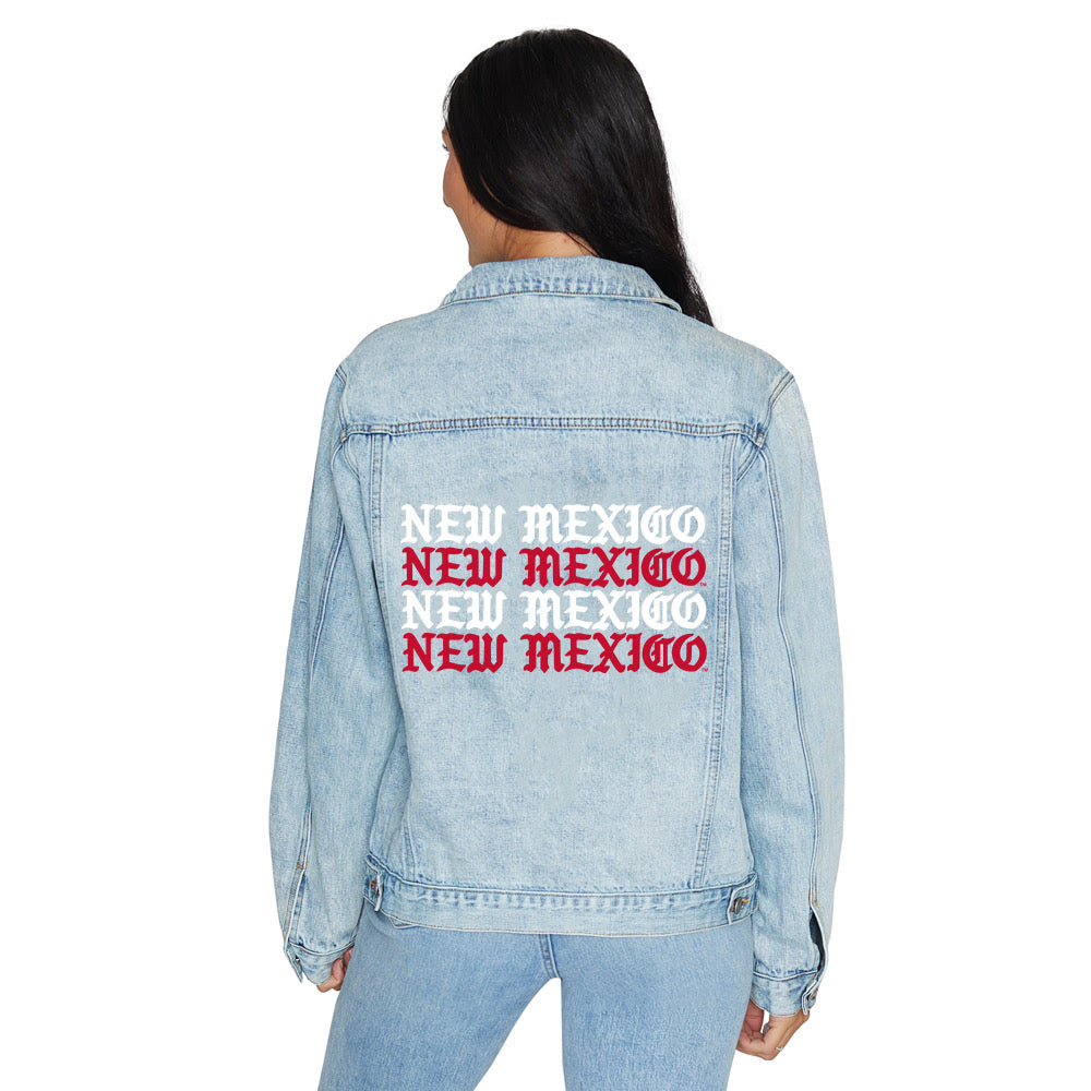 New Mexico Lobos Gothic Denim Jacket | lojobands