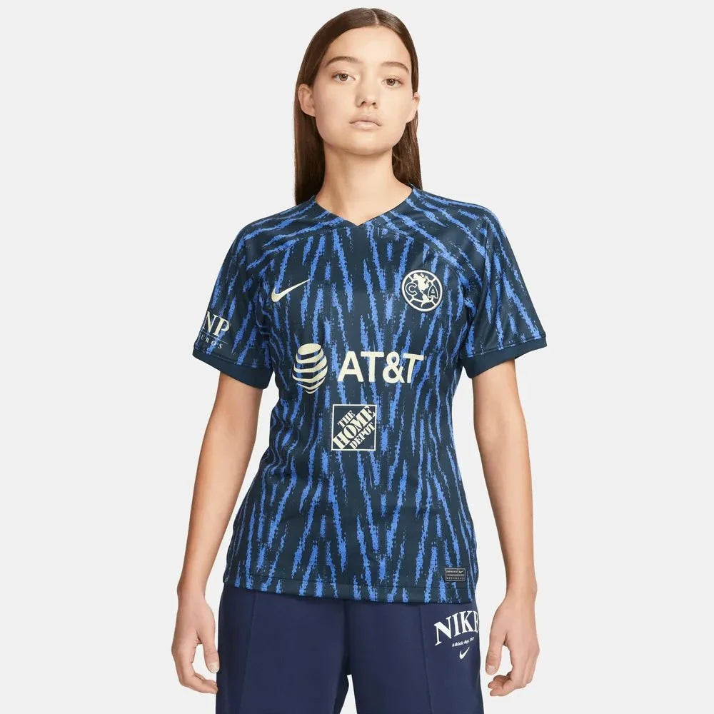 Nike 2022-23 Club America Women's Away Jersey - Armory Navy-Lemon 1