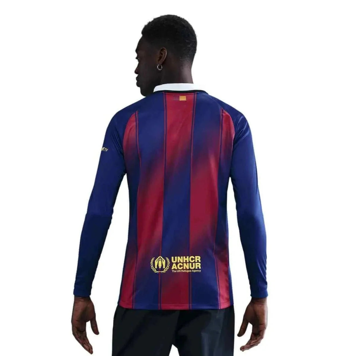 Nike 2025-26 Barcelona Men's Stadium Home Long-Sleeve Soccer Jersey 2