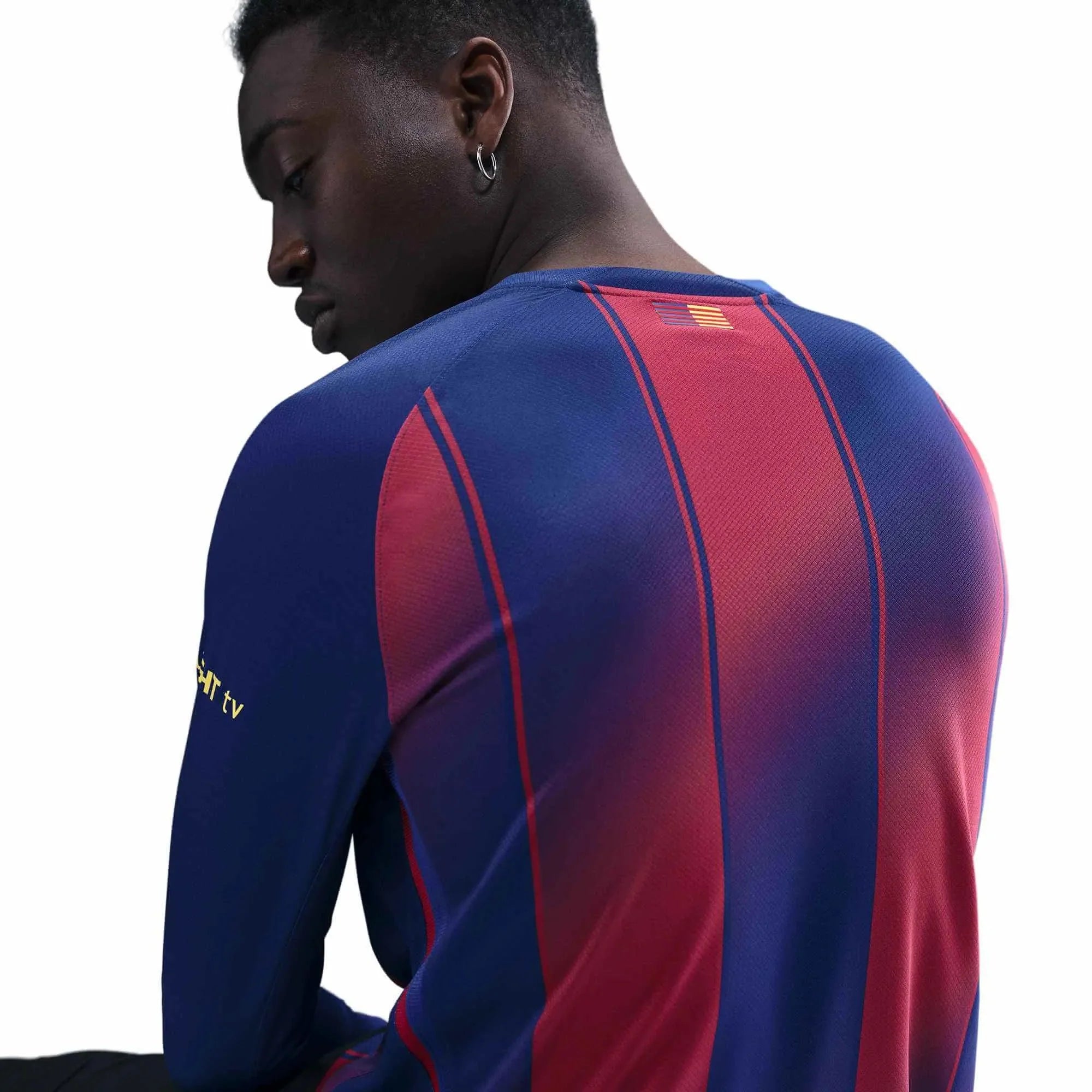 Nike 2025-26 Barcelona Men's Stadium Home Long-Sleeve Soccer Jersey 5