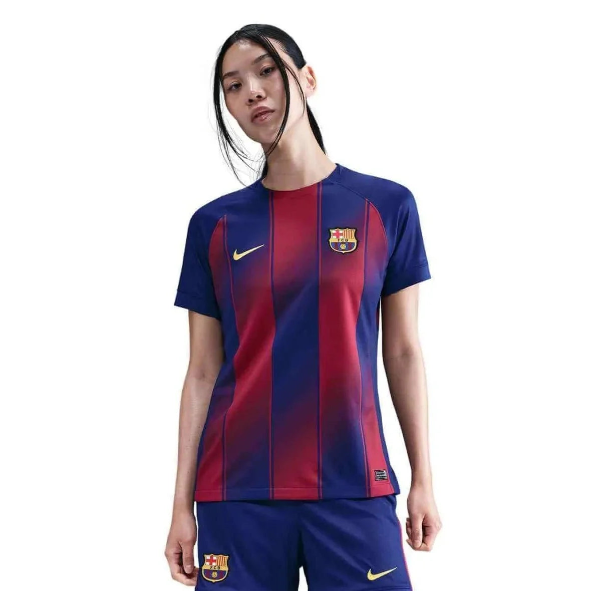 Nike 2025-26 Barcelona Women's Stadium Home Soccer Jersey (No Sponsor) 1