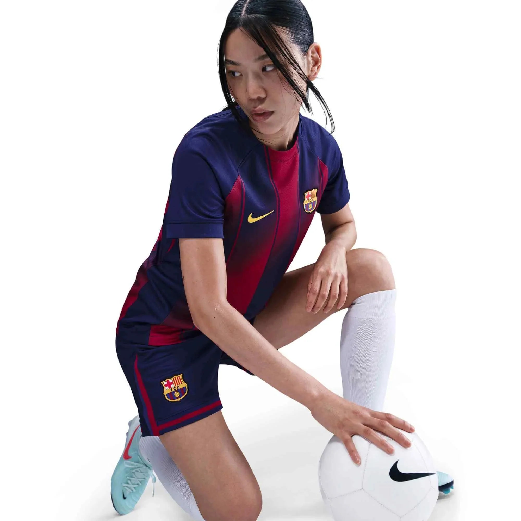 Nike 2025-26 Barcelona Women's Stadium Home Soccer Jersey (No Sponsor) 4