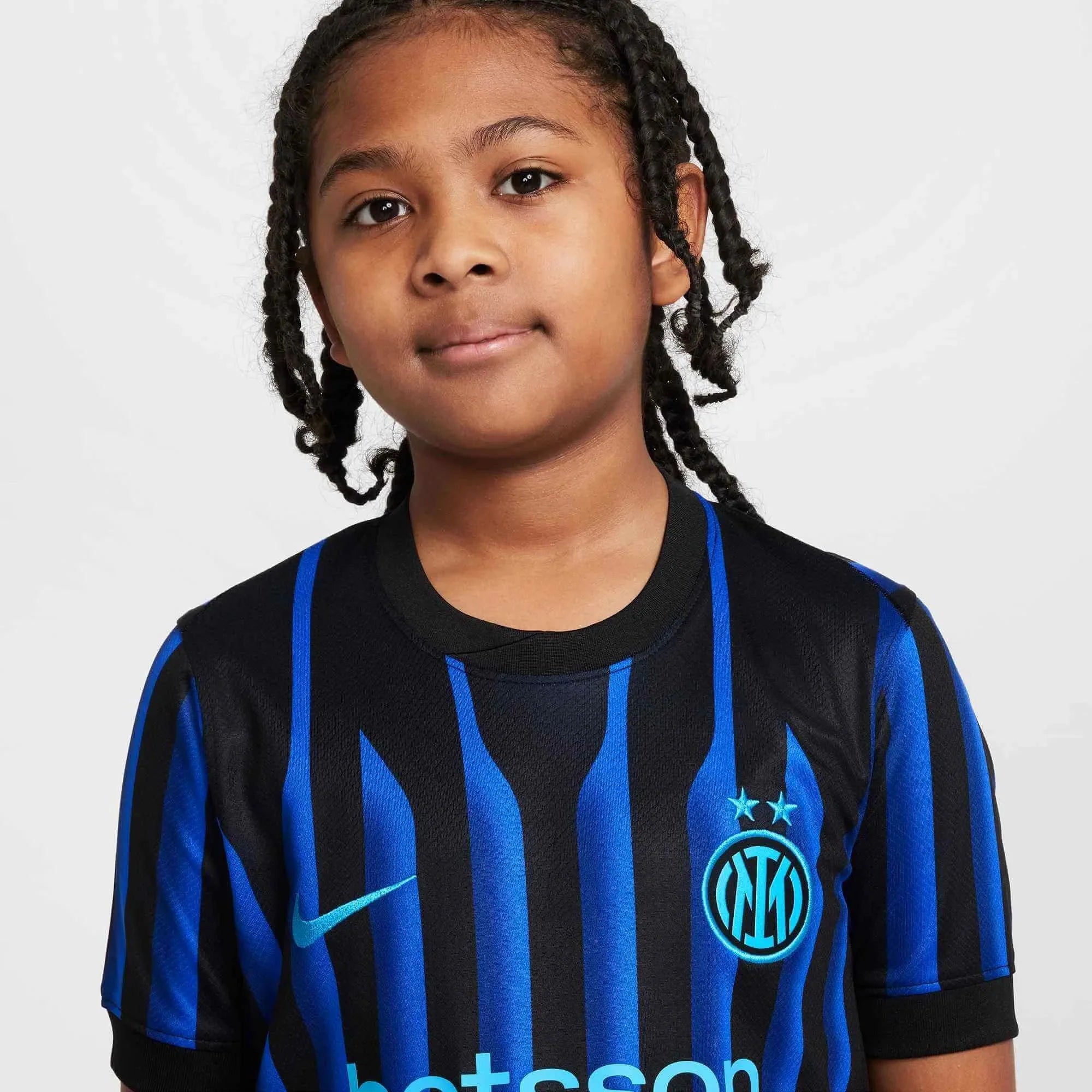Nike 2025-26 Inter Milan Youth Stadium Home Soccer Jersey 5