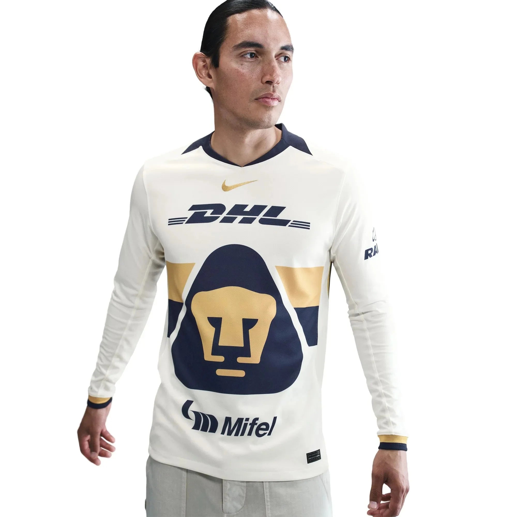 Nike 2025-26 Pumas Men's Stadium Home Long-Sleeve Soccer Jersey 3