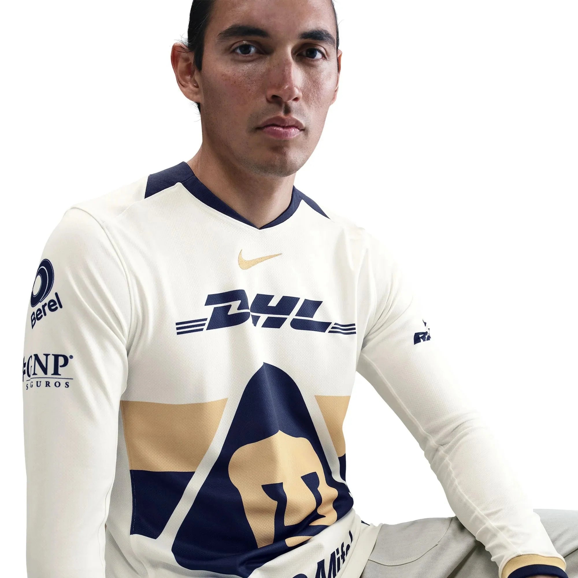 Nike 2025-26 Pumas Men's Stadium Home Long-Sleeve Soccer Jersey 4