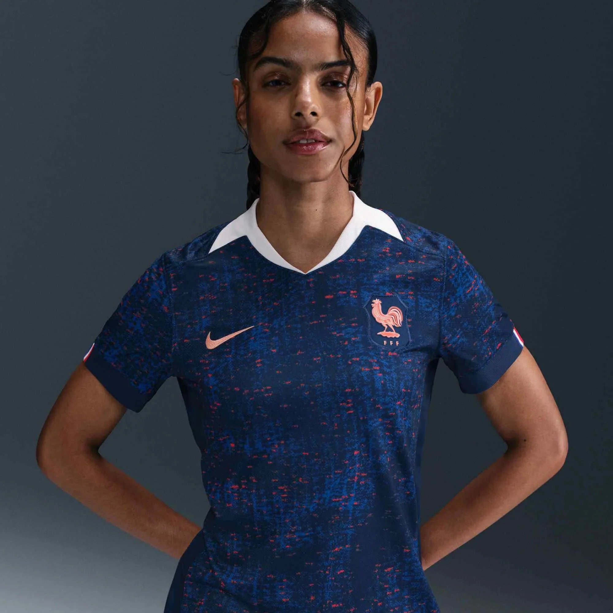 Nike 2025 France Women's Stadium Home Soccer Jersey 3