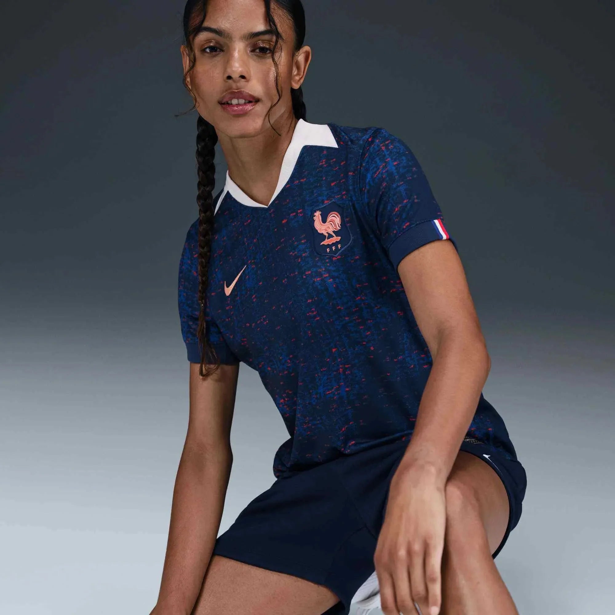 Nike 2025 France Women's Stadium Home Soccer Jersey 4