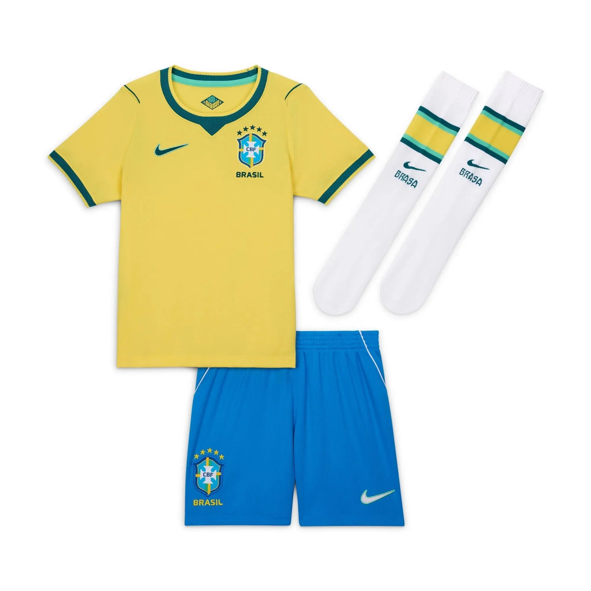 Nike 2026 Brazil Little Kids' Stadium Home Kit 1