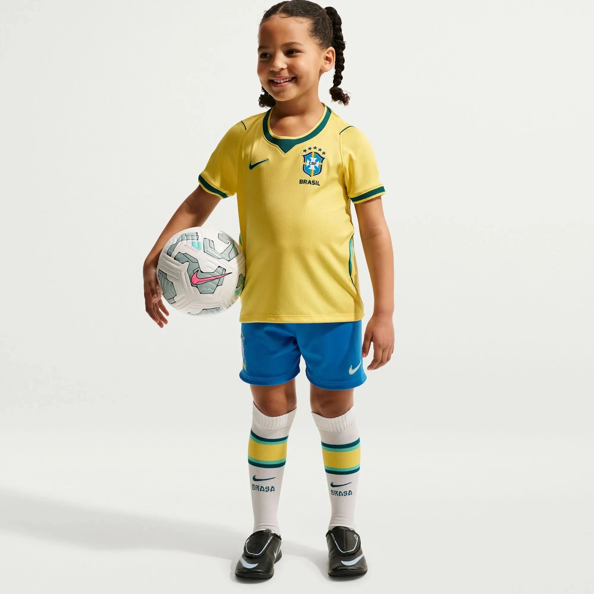 Nike 2026 Brazil Little Kids' Stadium Home Kit 3