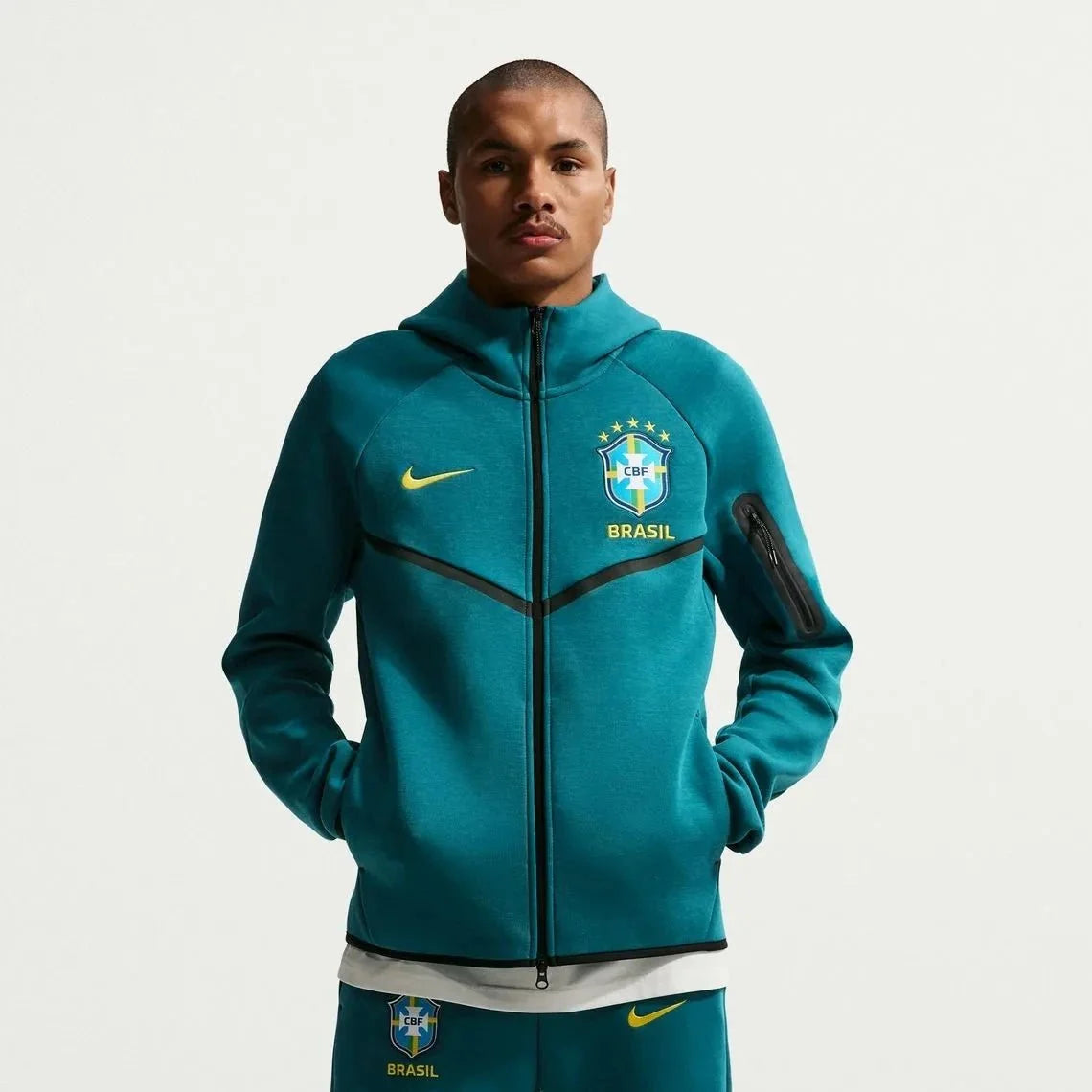 Nike 2026 Brazil Men's Full-Zip Tech Fleece Hoodie 1