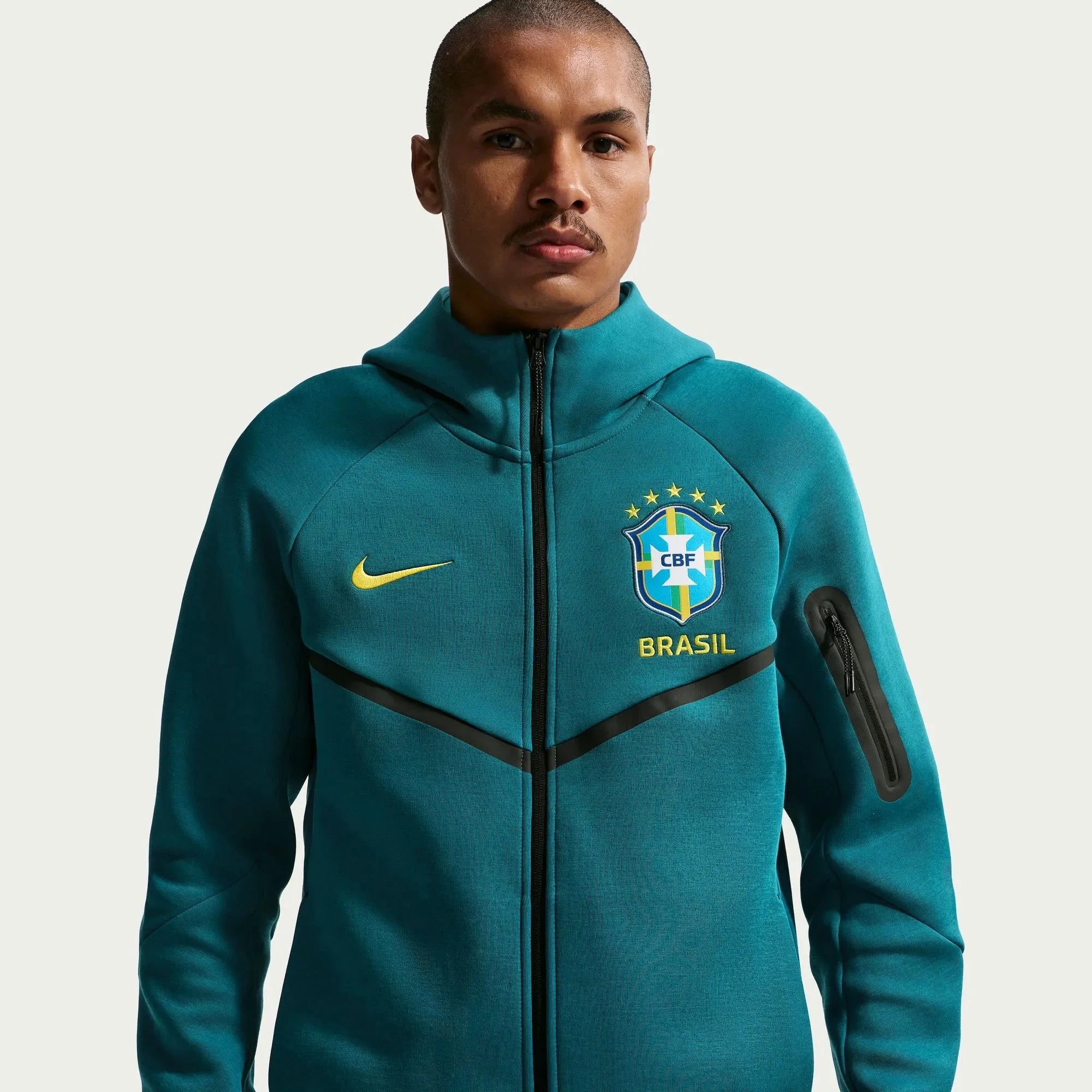 Nike 2026 Brazil Men's Full-Zip Tech Fleece Hoodie 3