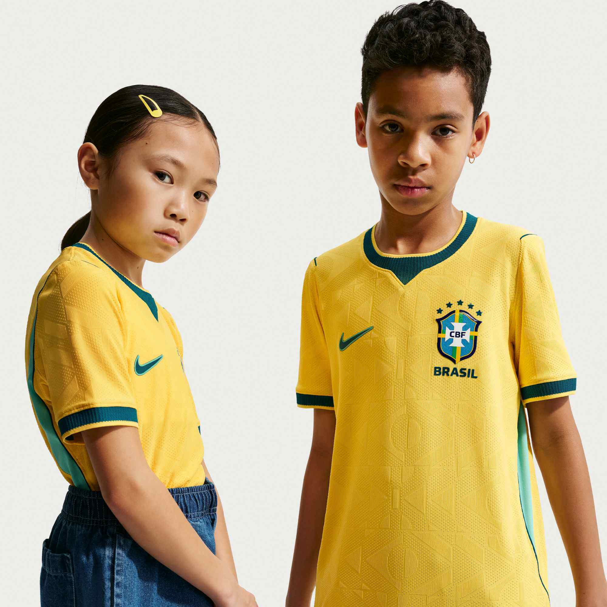 Nike 2026 Brazil Youth Authentic Home Soccer Jersey 3