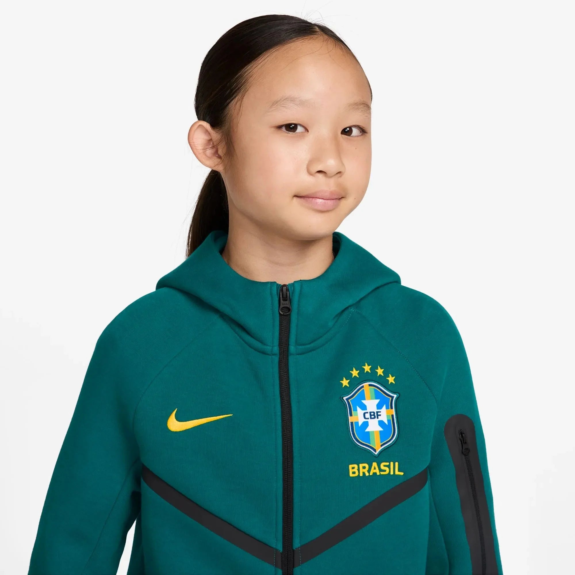 Nike 2026 Brazil Youth Full-Zip Tech Fleece Hoodie 3