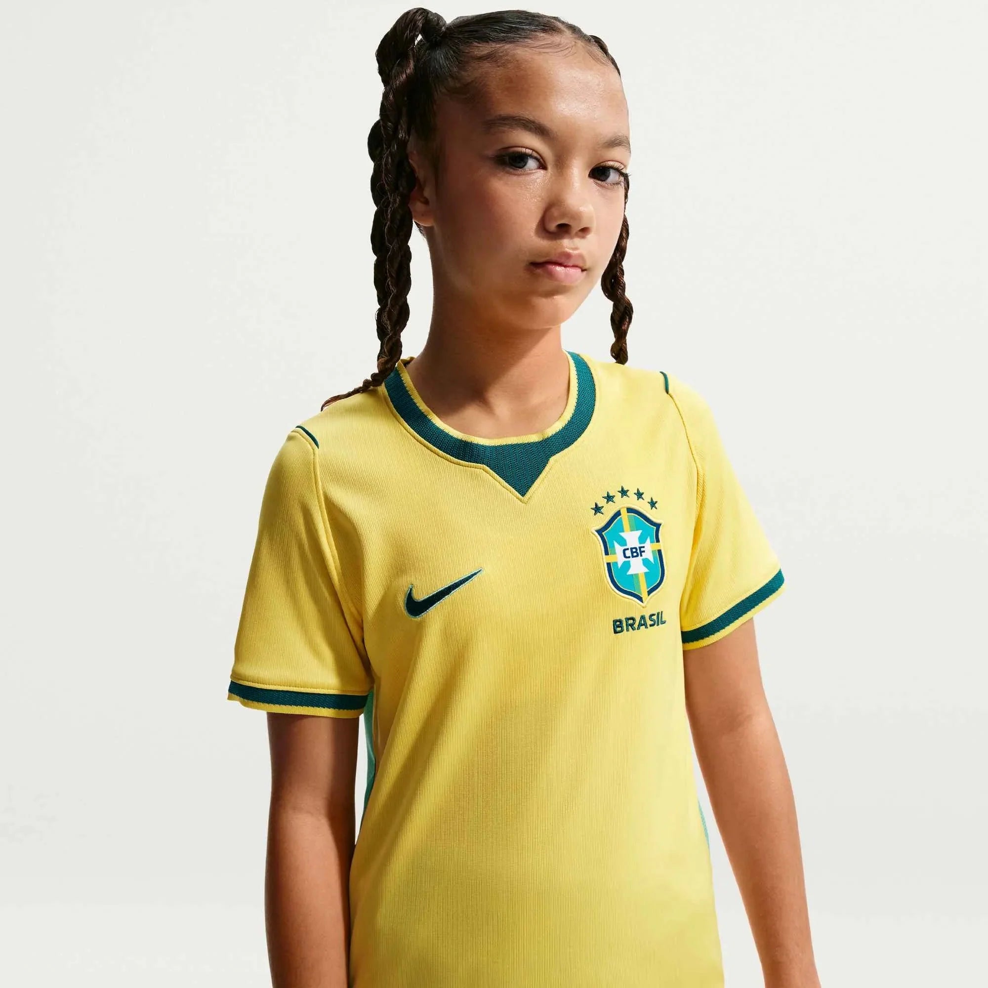 Nike 2026 Brazil Youth Stadium Home Soccer Jersey 5