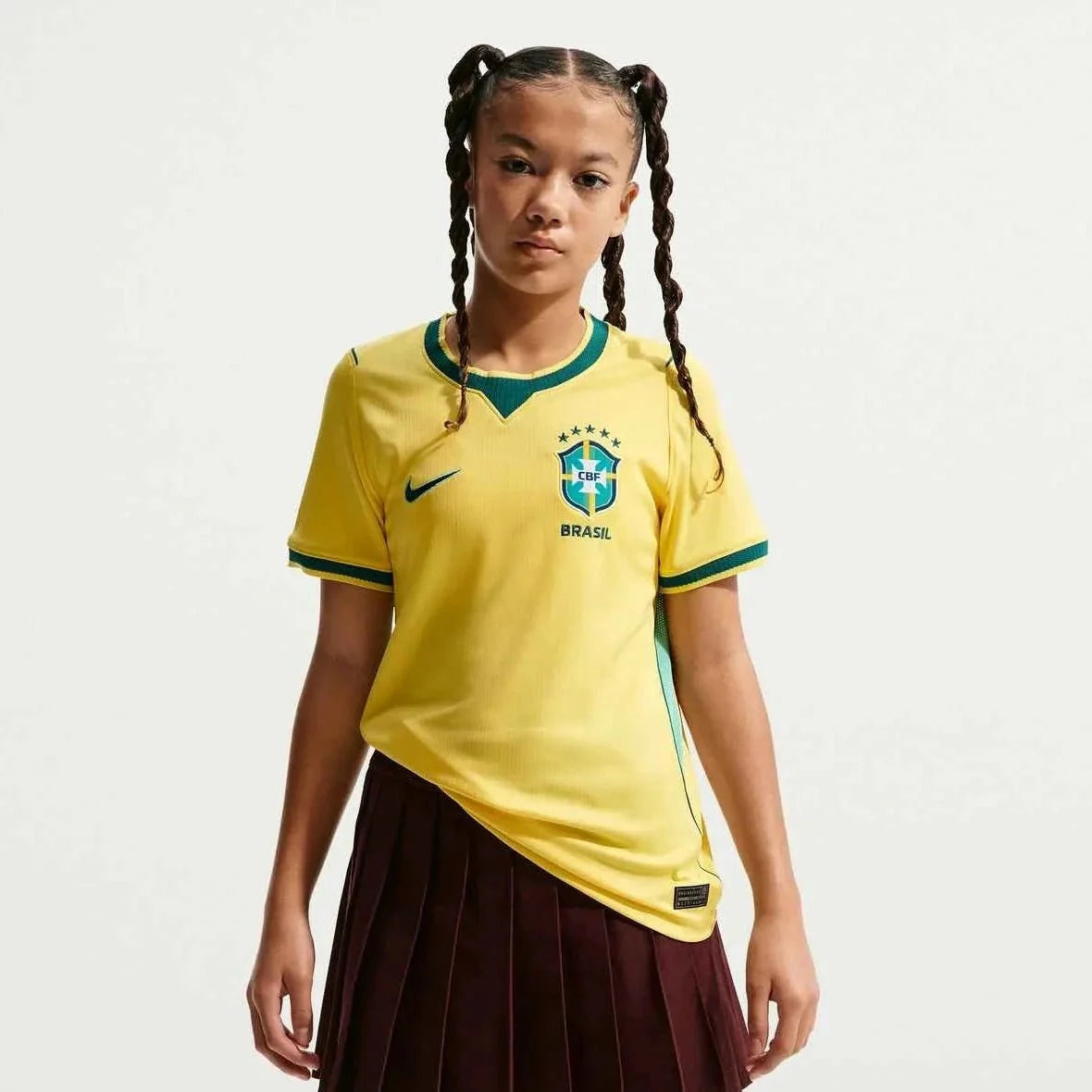 Nike 2026 Brazil Youth Stadium Home Soccer Jersey 3