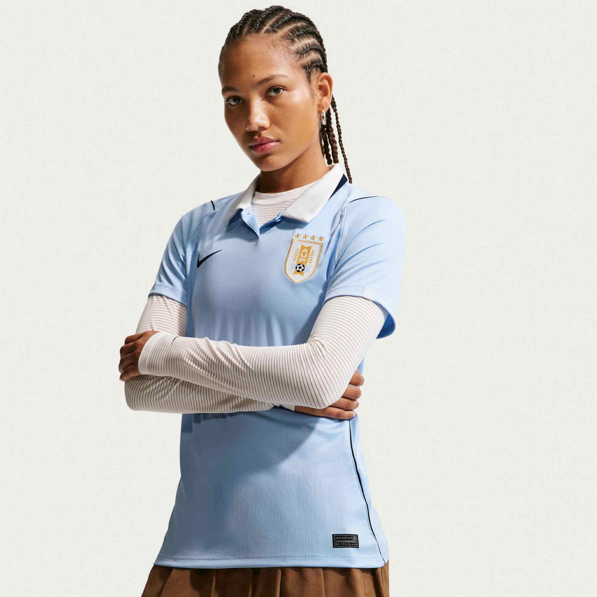 Nike 2026 Uruguay Women's Stadium Home Soccer Jersey 3