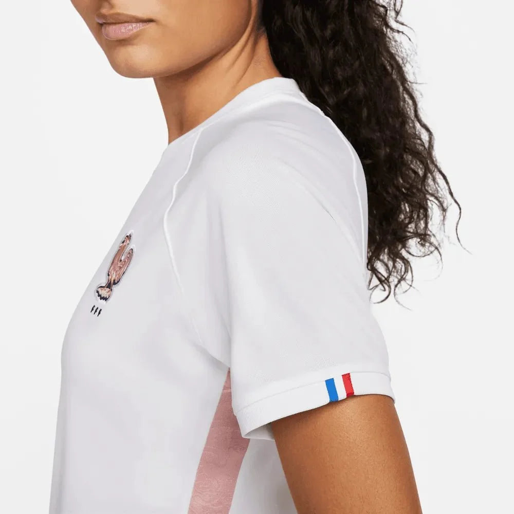 Nike France Women's EC22 Away Jersey - White-Pink Glaze 7