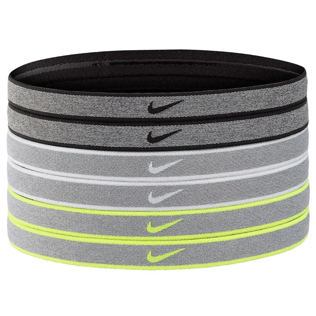 Nike Jacquard Hairbands - Grey-Volt-Black 1