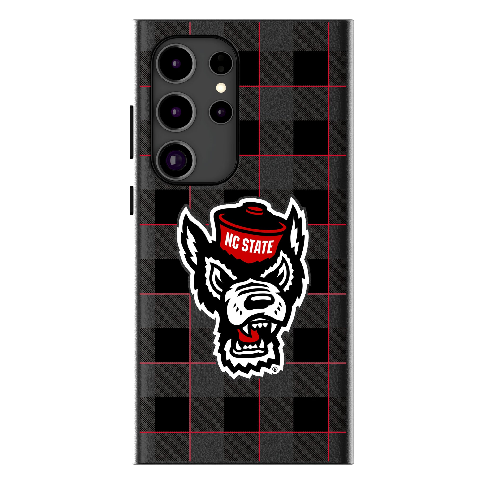 North Carolina State University Wolfpack Plaid MagSafe Compatible Phone Case for Samsung Galaxy 18