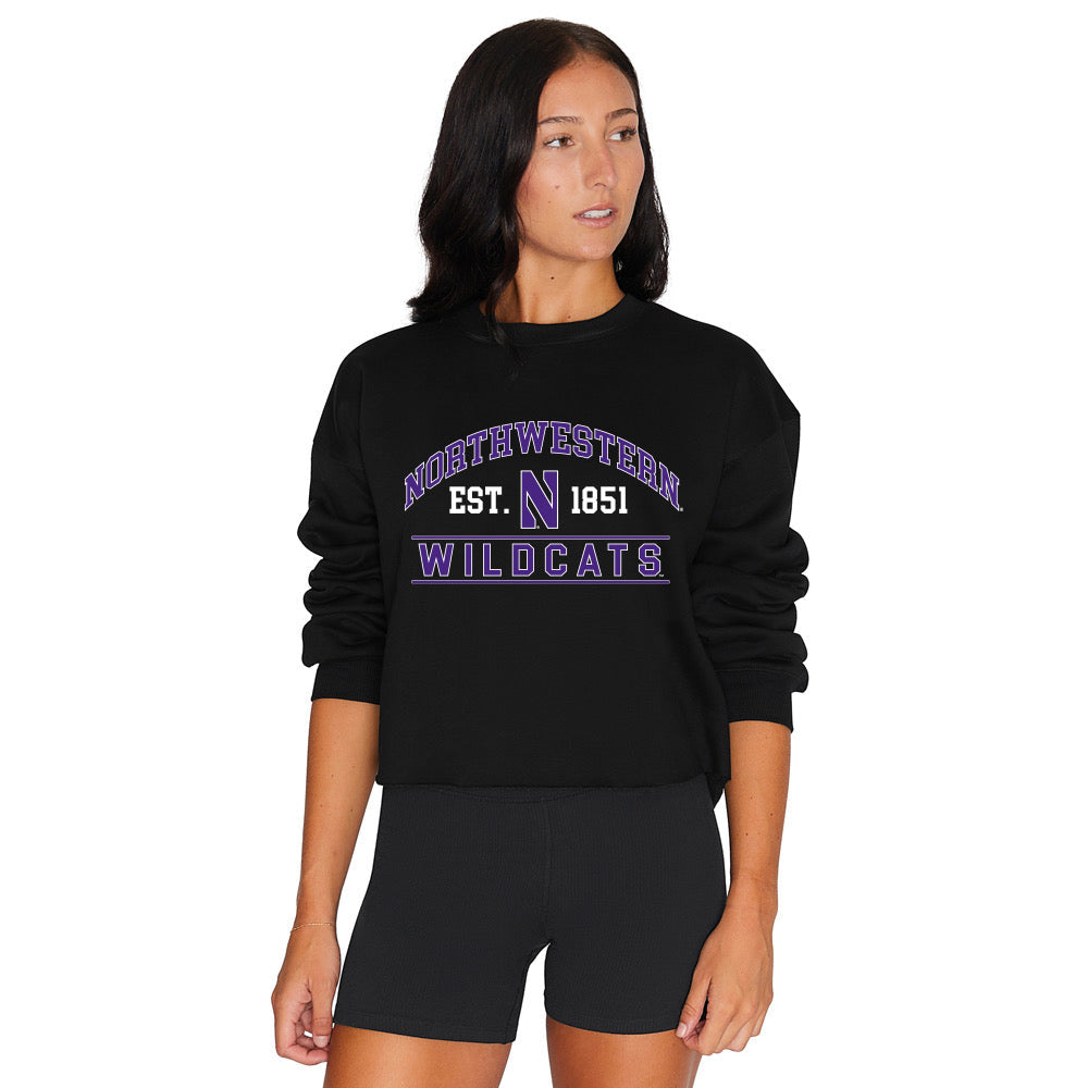 Northwestern Wildcats Black Crewneck | lojobands 3