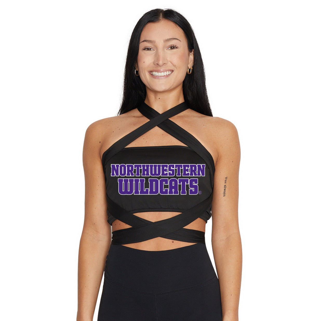 Northwestern Wildcats Black Multi Way Bandeau Top | lojobands