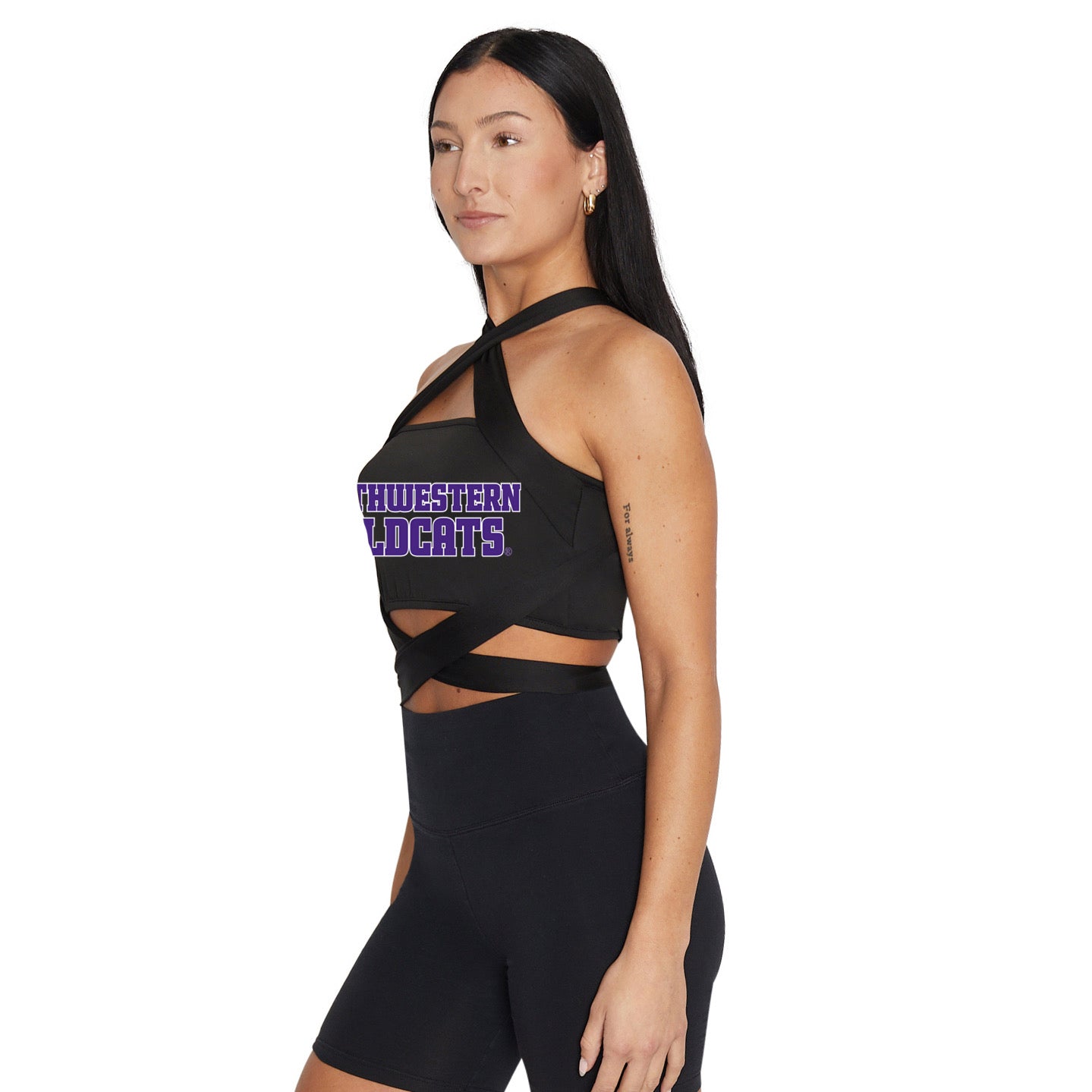 Northwestern Wildcats Black Multi Way Bandeau Top | lojobands