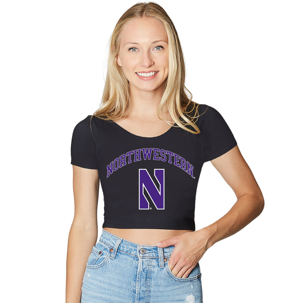 Northwestern Wildcats Black Babydoll Tee | lojobands