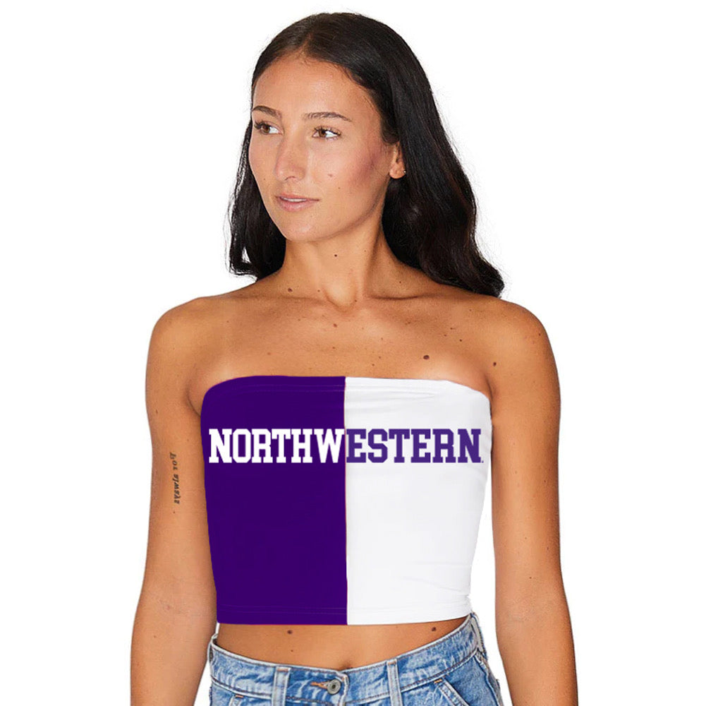 Northwestern Wildcats Two Tone Tube Top | lojobands