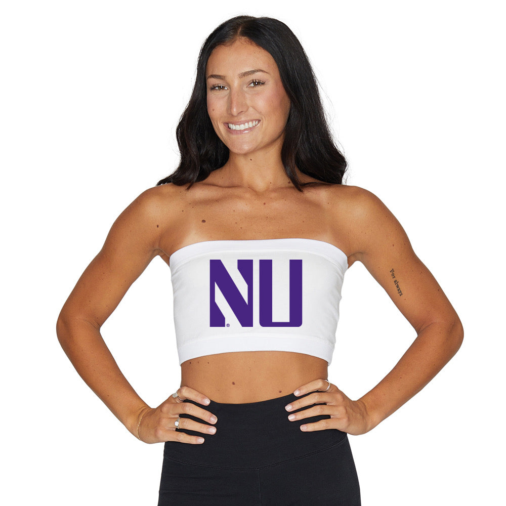 Northwestern Wildcats White Bandeau Top | lojobands