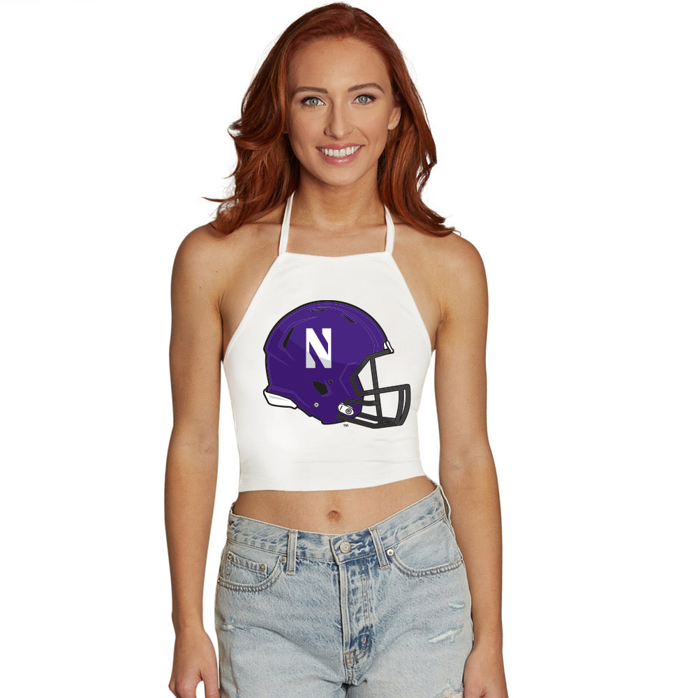Northwestern Wildcats White Halter Top | lojobands
