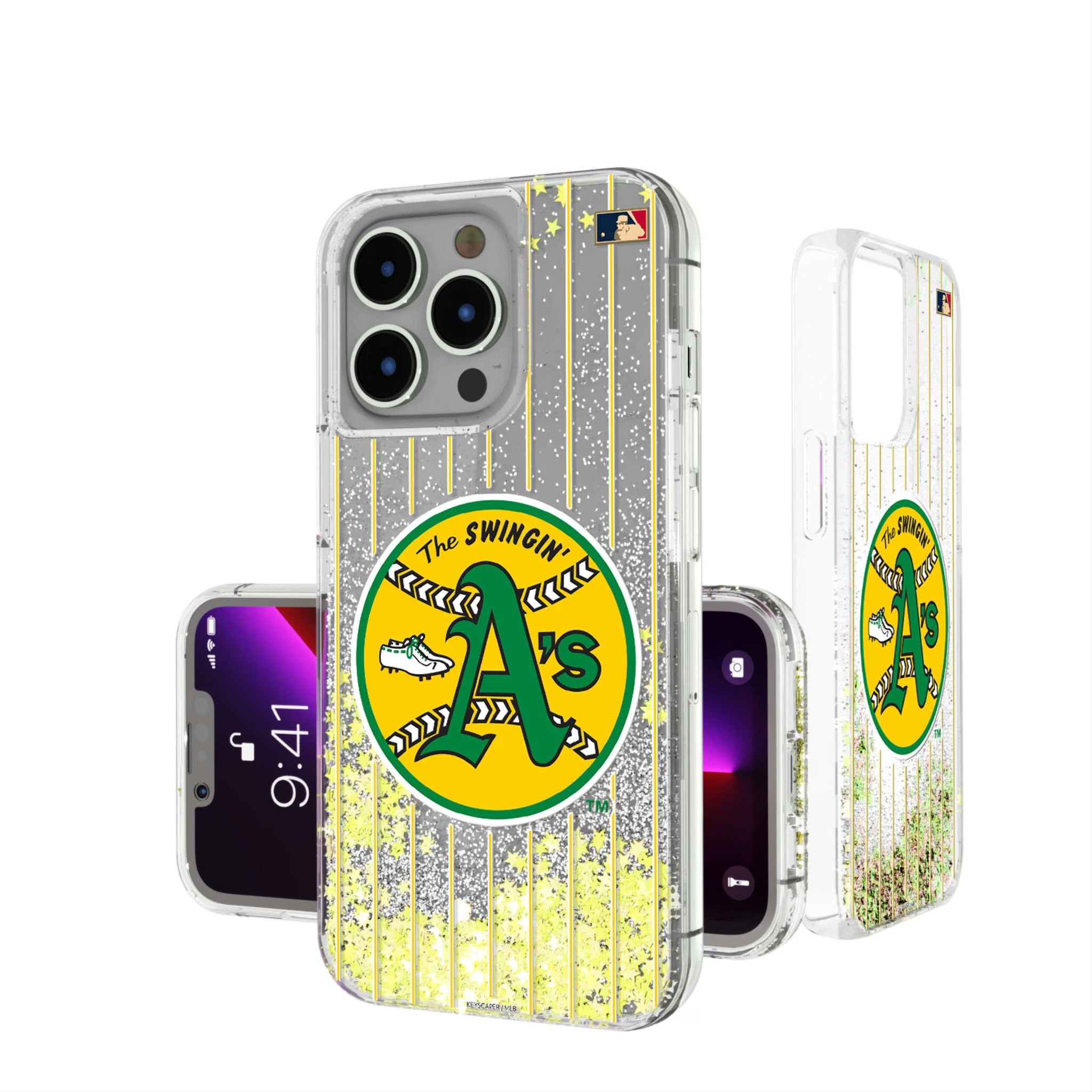 Oakland As 1971-1981 - Cooperstown Collection Pinstripe Glitter Phone Case 15