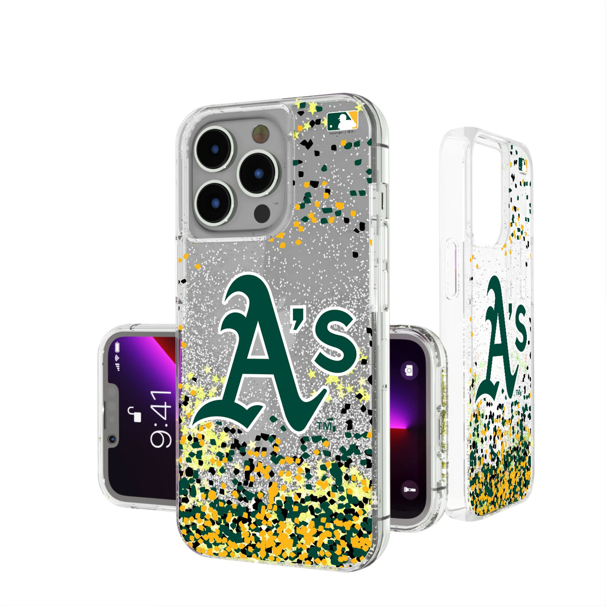Oakland Athletics Confetti Glitter Phone Case for Apple iPhone 1