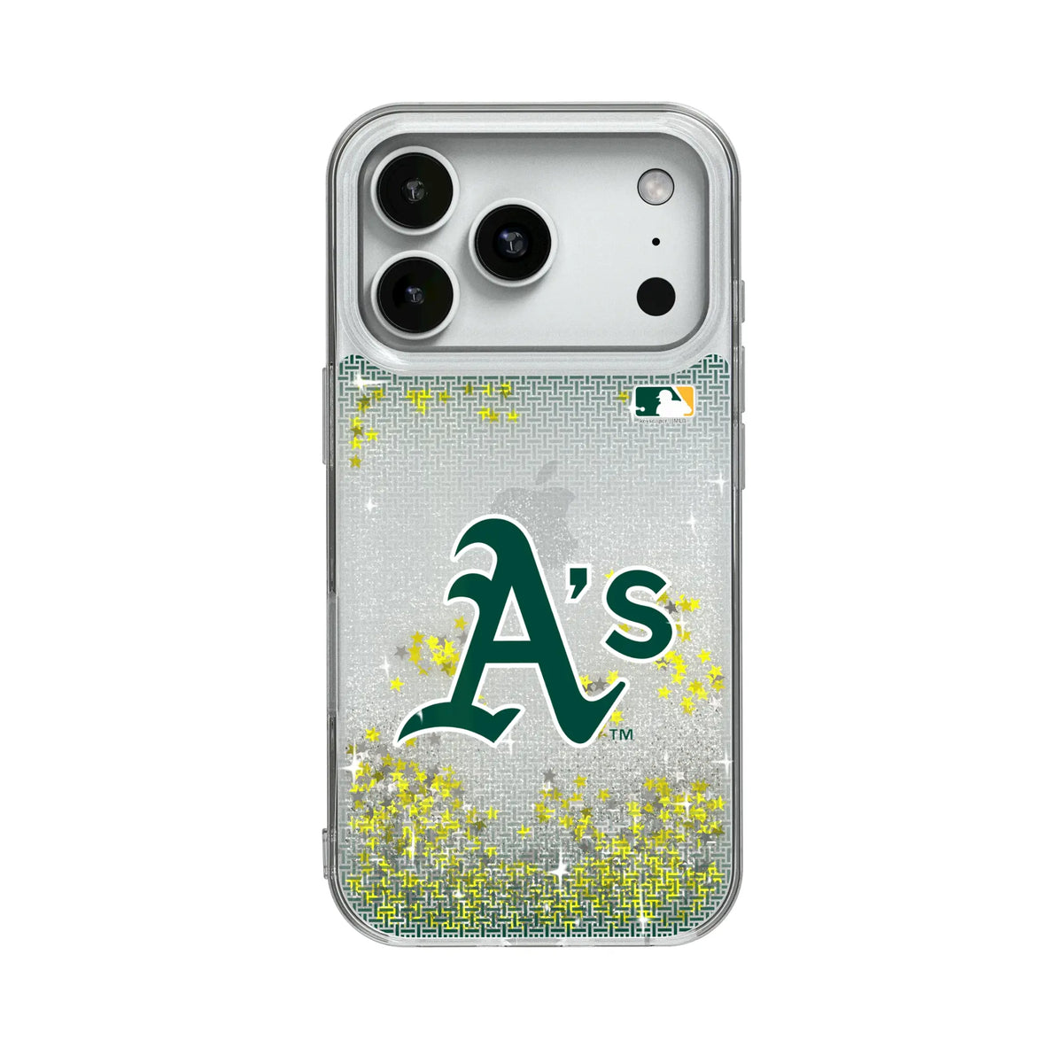 Oakland Athletics Linen Glitter Phone Case for Apple iPhone 16