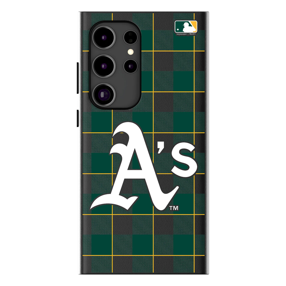 Oakland Athletics Plaid MagSafe Compatible Phone Case for Samsung Galaxy 14
