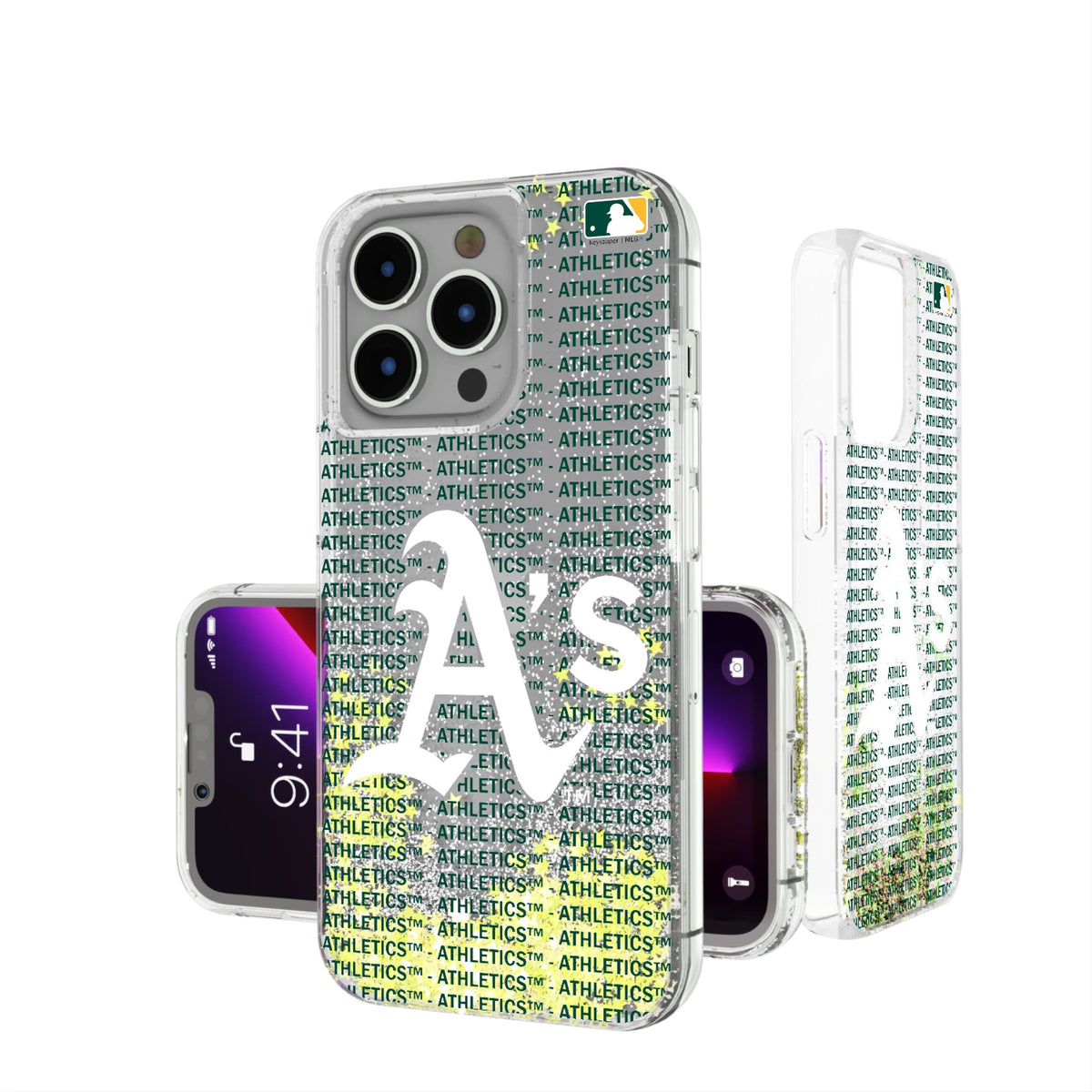 Oakland Athletics Text Backdrop Glitter Phone Case for Apple iPhone 5