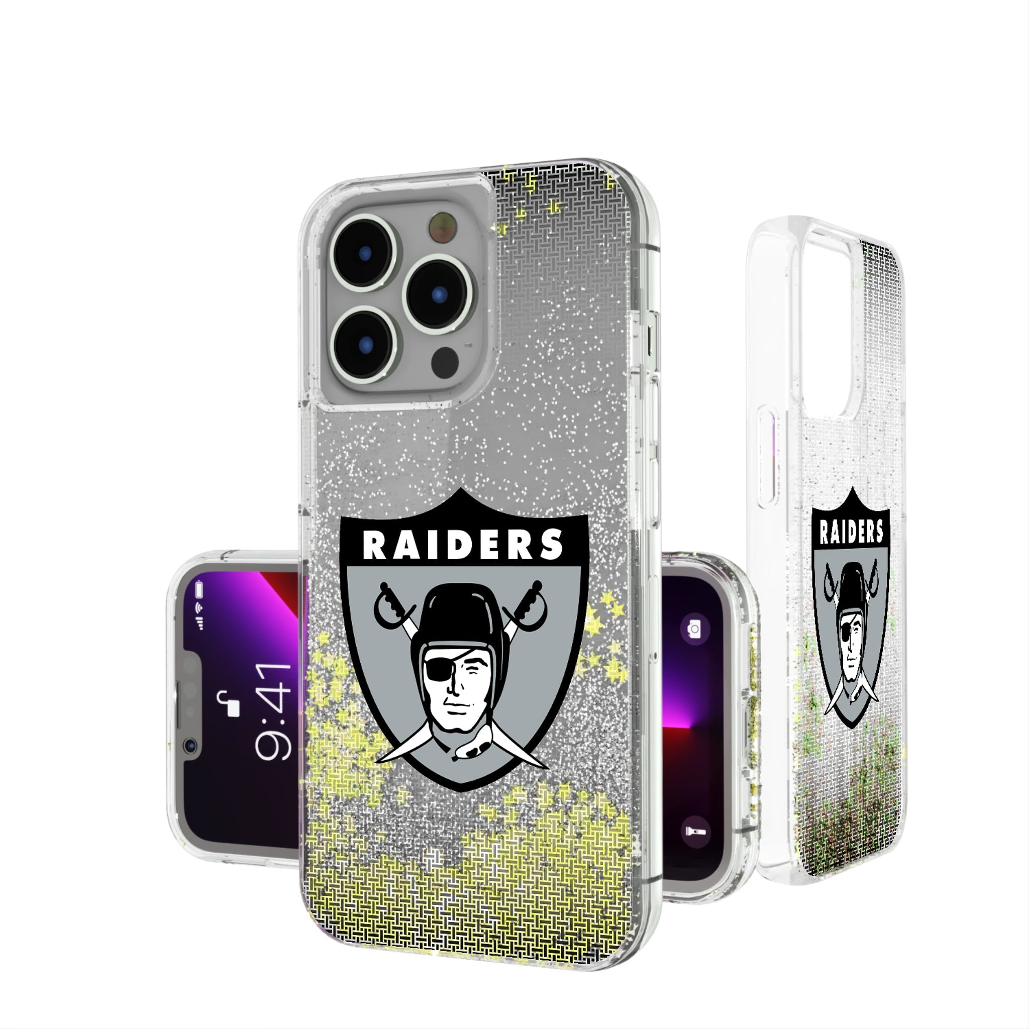 Oakland Raiders 1963 Historic Collection Linen Glitter Phone Case 16