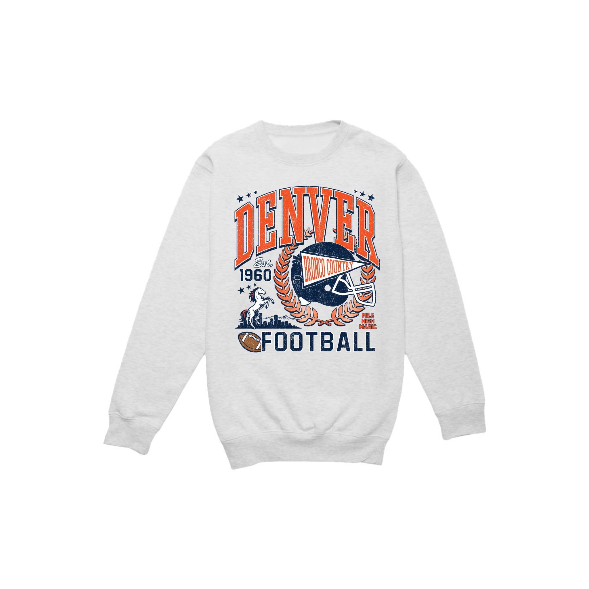 Denver Football Vintage Graphic Crewneck Sweatshirt | Retro Game Day Sweatshirt 3
