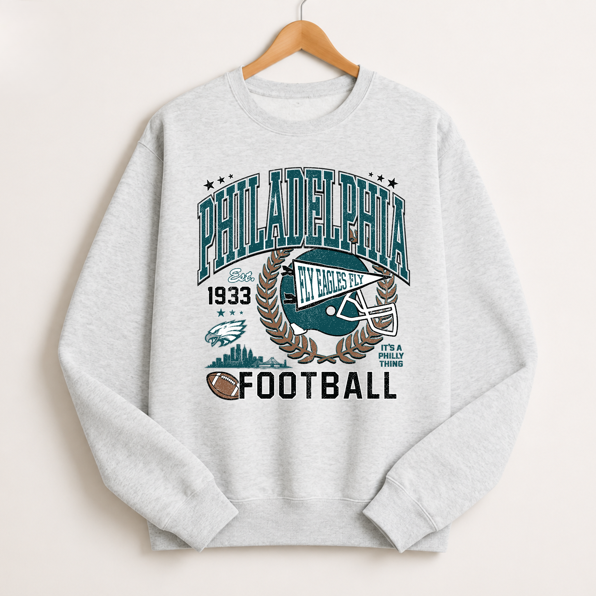 Philadelphia Football Sweatshirt | Vintage Eagles Game Day Crewneck 4