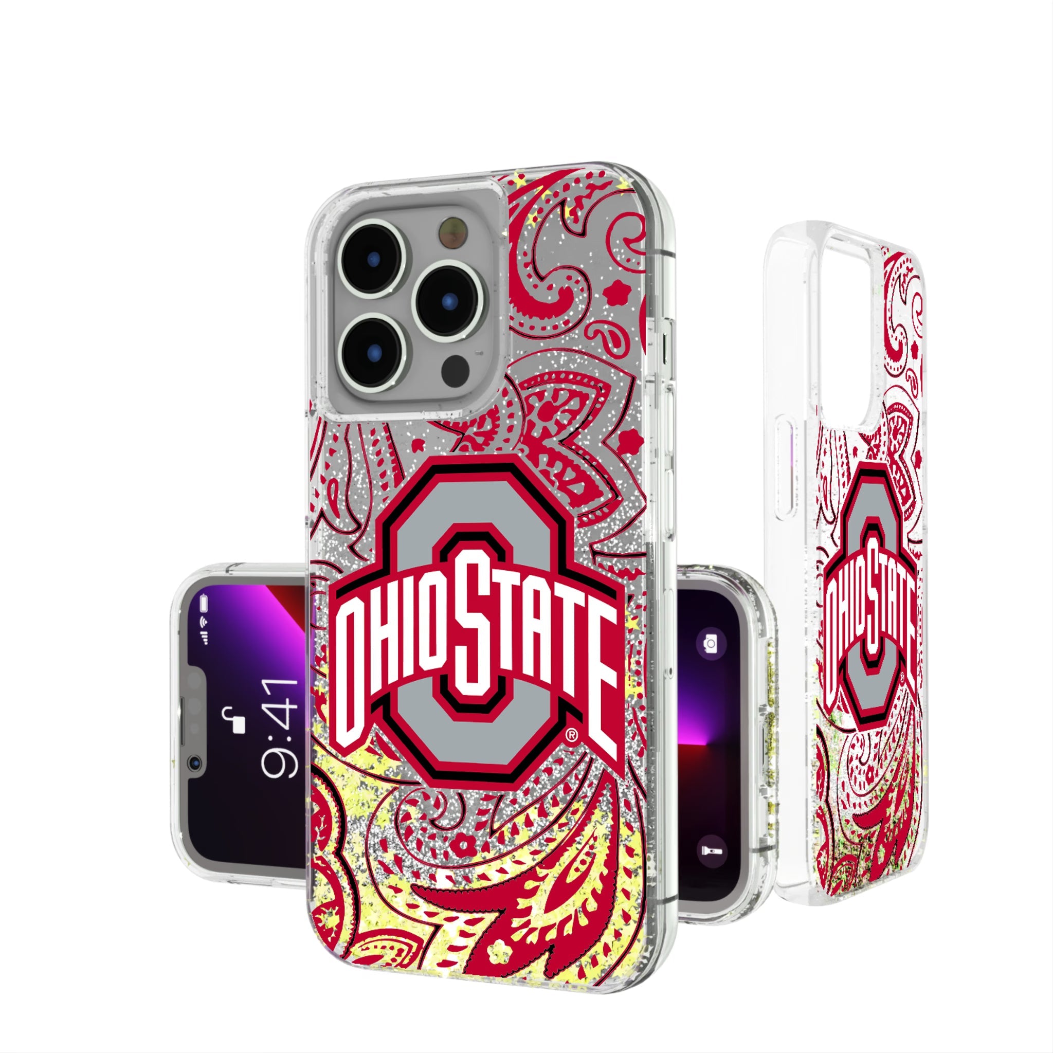 Ohio State University Buckeyes Paisley Glitter Phone Case 18