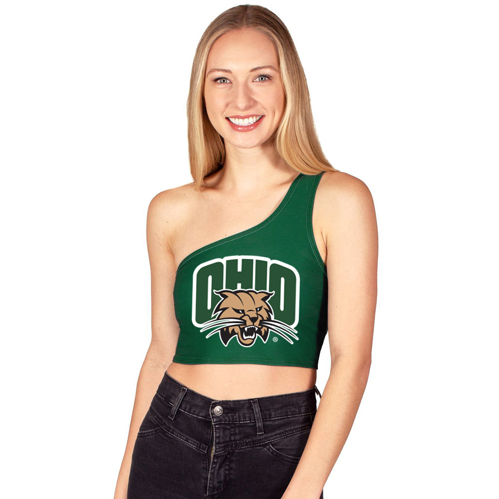 Ohio Bobcats Green One Shoulder Top | lojobands