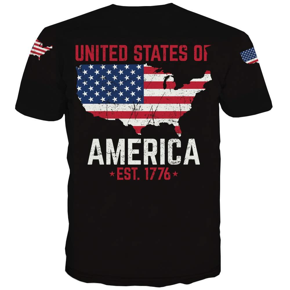 KYKU USA Flag T Shirt Men Patriotic 4th of July American 1776 Size 2XL 2