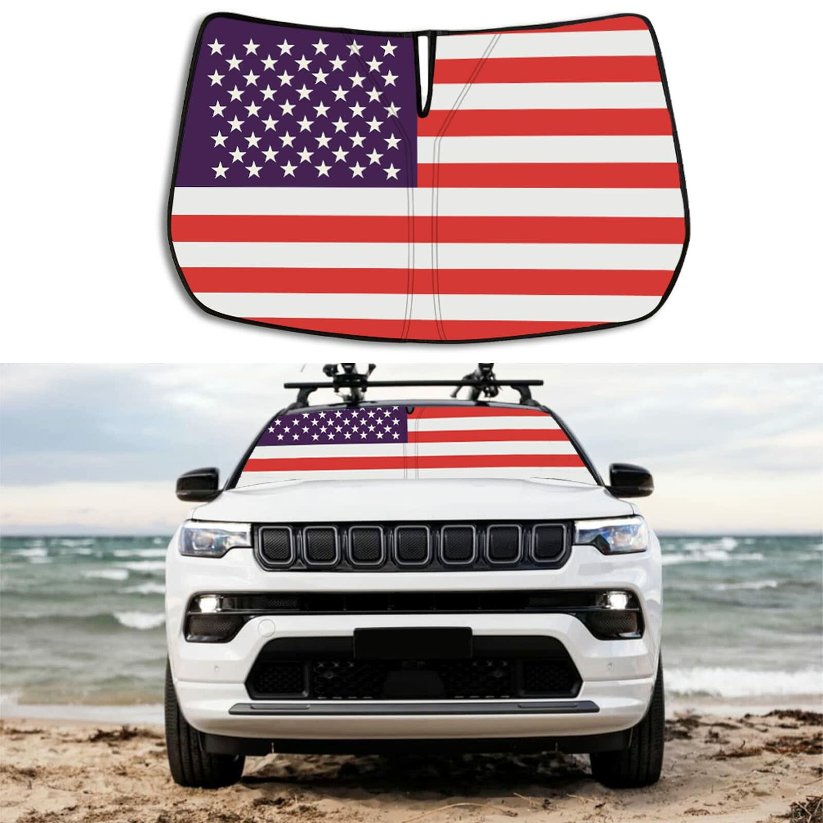 Moricere Windshield Sun Shade USA Flag Jeep Compass 2017-2023 Multi 6 Foldable 1
