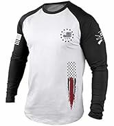 H HYFOL Men's 1776 Independence Day USA Flag Long Sleeve Tee White Size 4XL 1